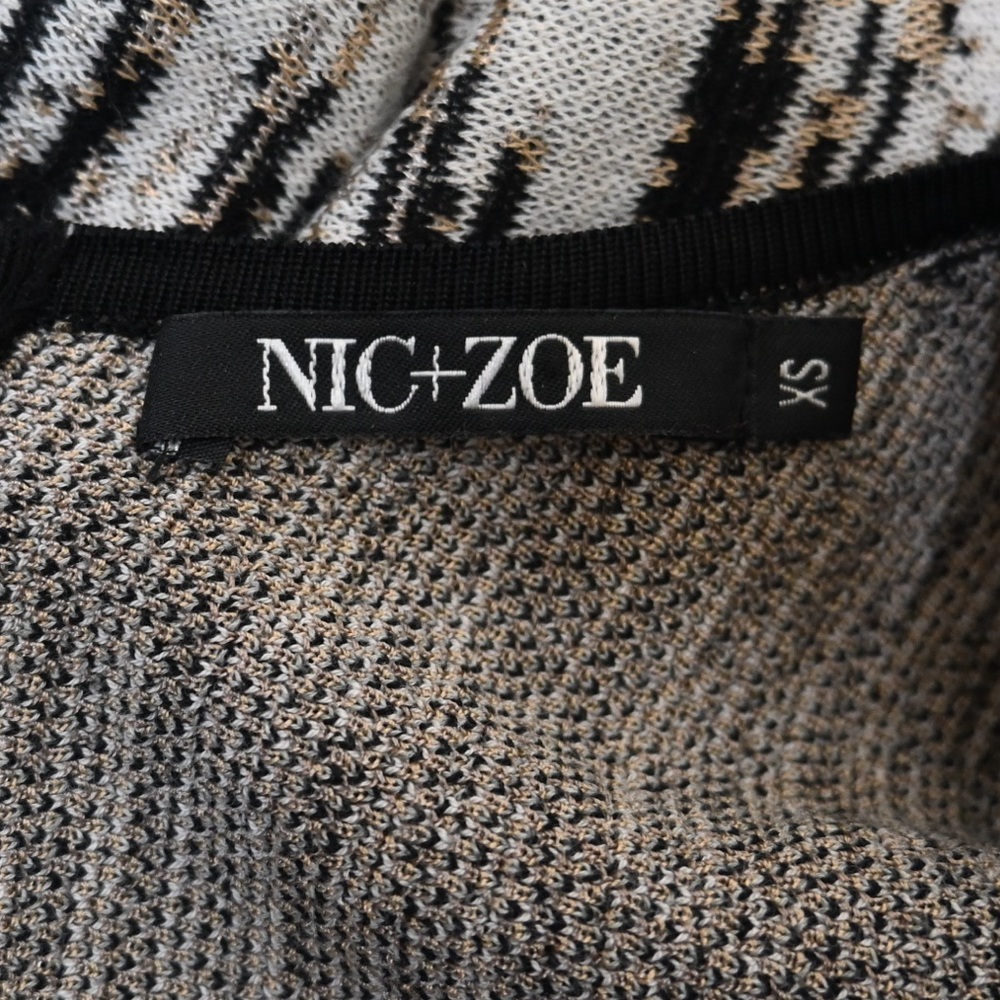 Nic + Zoe Women's XS Falling Lines Twirl Jacquard Knit Dress - Picture 9 of 10